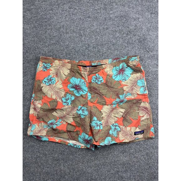 Patagonia Other - Patagonia Baggies Shorts Mens Medium Orange Floral‎ Hawaiian Mesh Lined Nylon